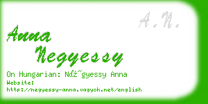 anna negyessy business card